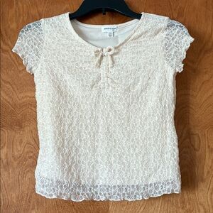 Girls L (14) Stitch & Pine Lace Short Sleeve Top NWT